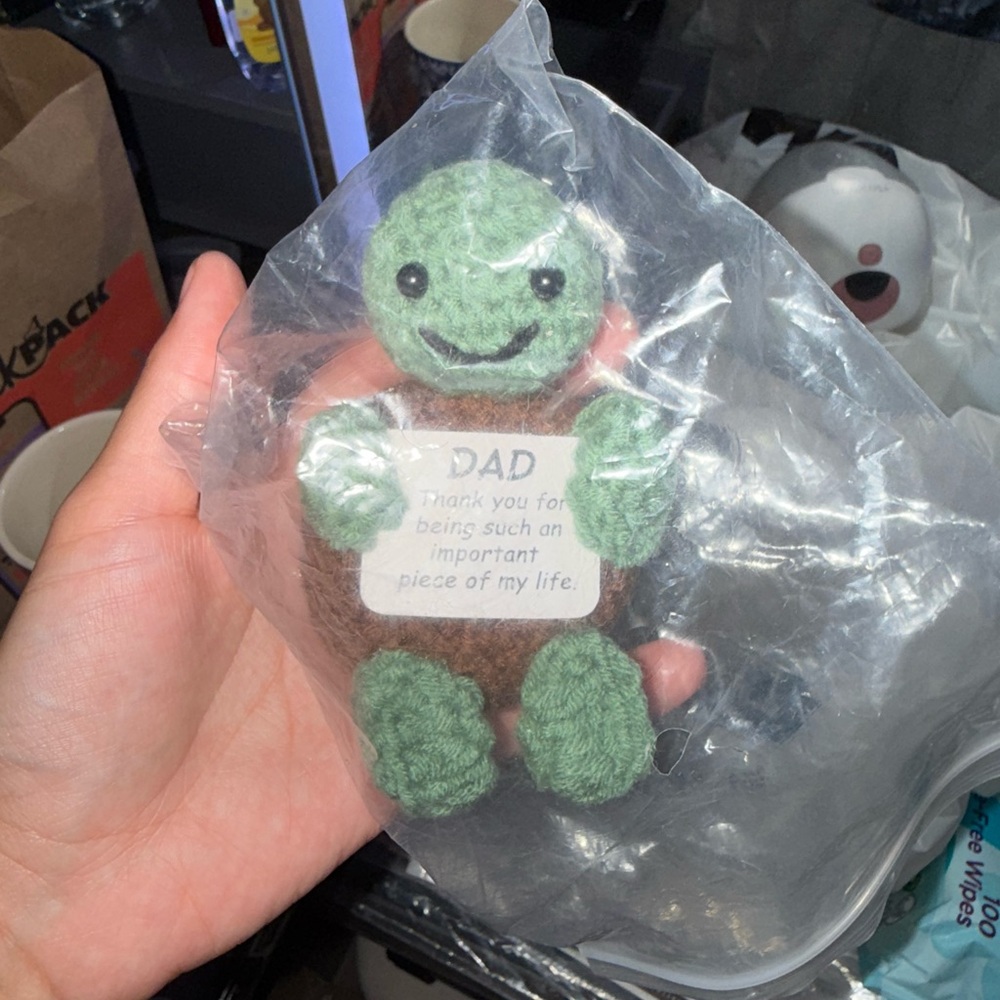 Green and Brown Knitted Plush Toy